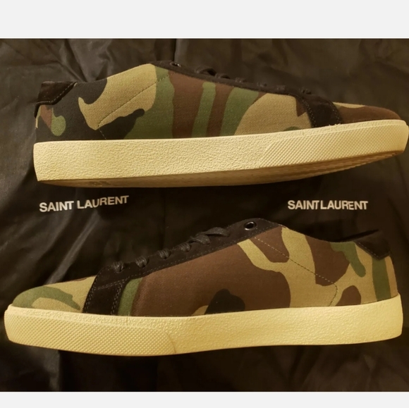 SAINT LAURENT Court Classic Camo Velour Sneaker 42.5 - Picture 4 of 11